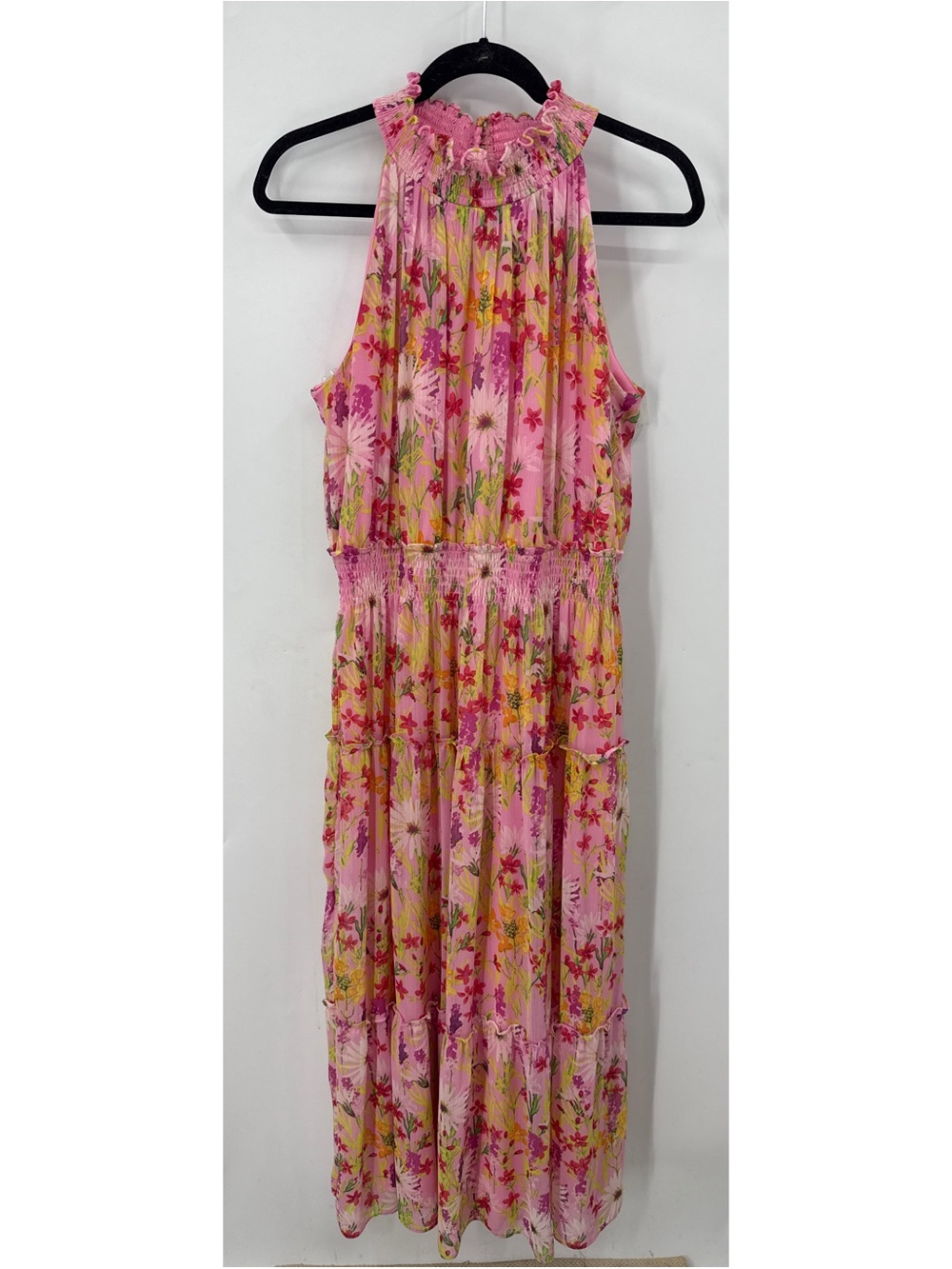Taylor High Neck Floral Chiffon Maxi Dress XL